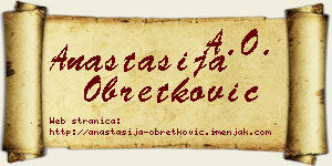 Anastasija Obretković vizit kartica